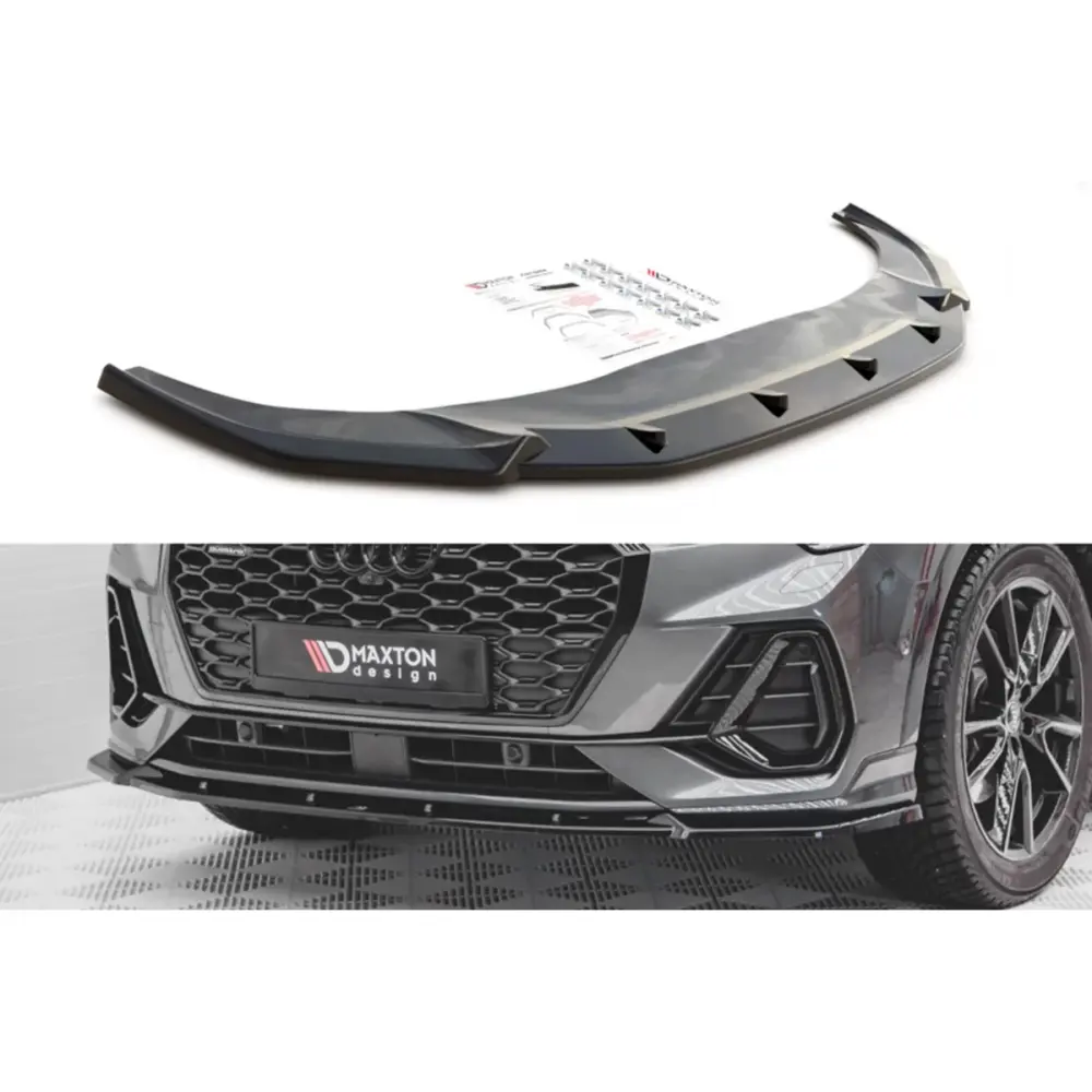 Spoiler Anteriore Versione 2 per Audi Q3 Sportback S-line dal 2019 Nero Lucido