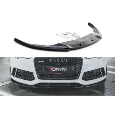 Spoiler Anteriore Versione 3 per Audi A6 C7 2013-2017 Paraurti RS6 Nero Lucido