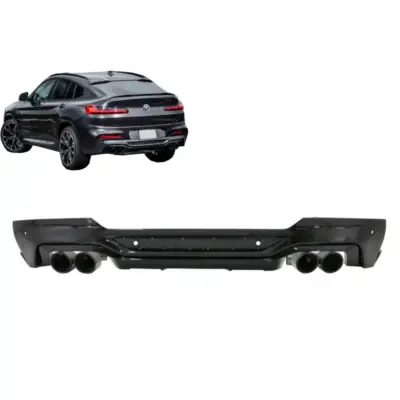 Spoiler Paraurti Posteriore Diffusore Doppio Scarico BMW X4 G02 dal 2018 M Sport