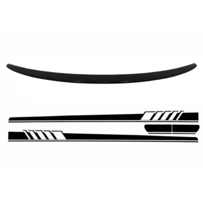 Spoiler Posteriore con Adesivi Laterali Nero Lucido per Mercedes Classe C C205
