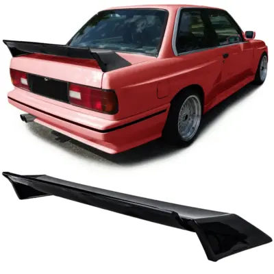 Spoiler Posteriore Evo Look Nero Lucido in ABS per BMW Serie 3 E30 (1982-1992)