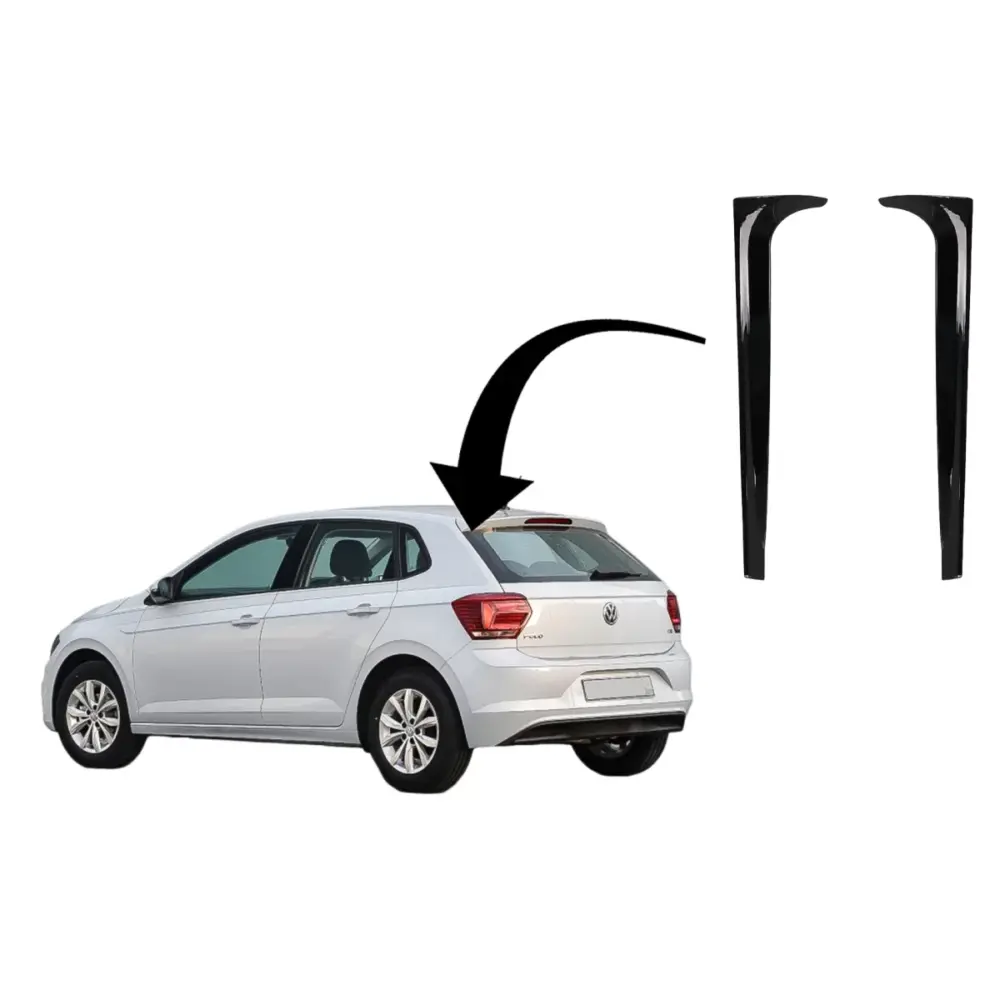 Spoiler Posteriore Finestrino Portellone Nero Lucido per Volkswagen Polo Aw MK6