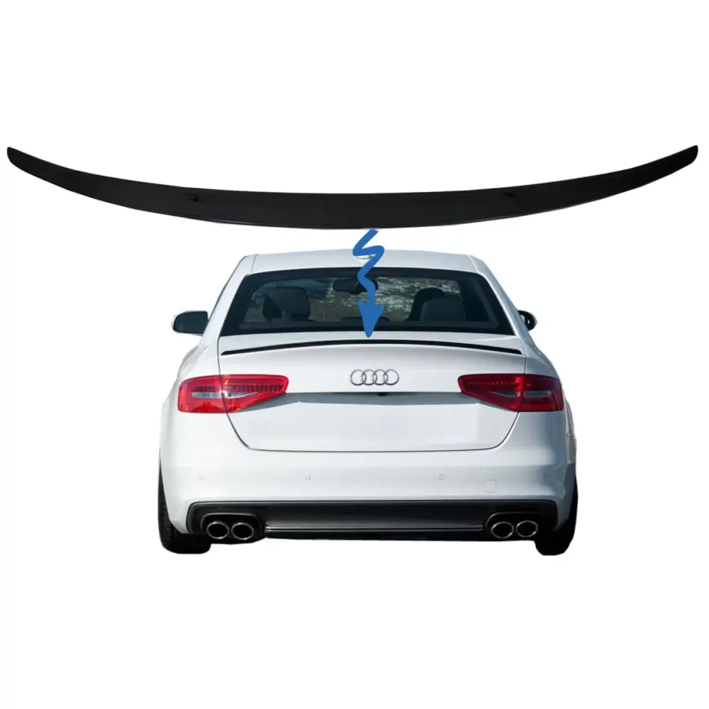 Spoiler Posteriore Nero Lucido per Audi A4 B8 Berlina 2008-2015