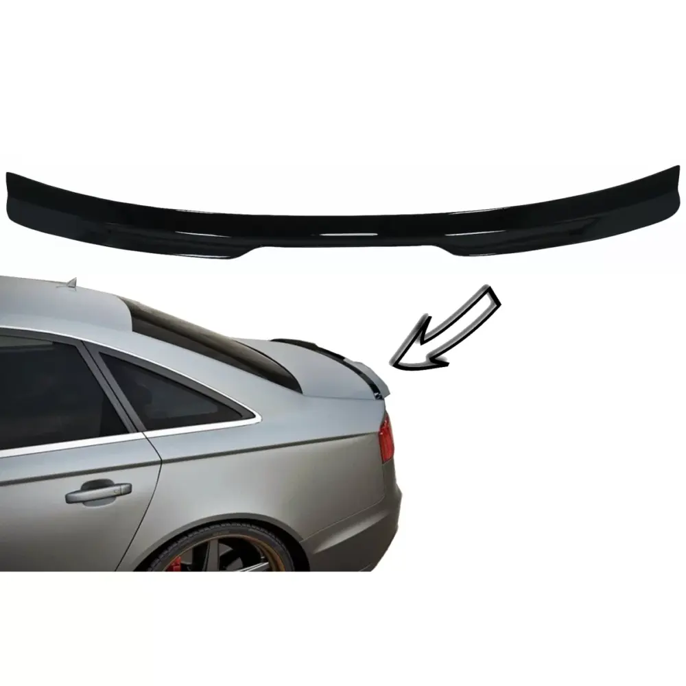 Spoiler Posteriore Nero Lucido per Audi A6 C7 4G Berlina 2011-2018