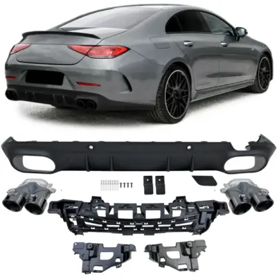 Sport Diffusore Posteriore con Terminali Neri per Mercedes CLS C257 2018-2023
