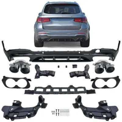 Sport Diffusore Posteriore con Terminali Rotondi Neri per Mercedes GLC X253