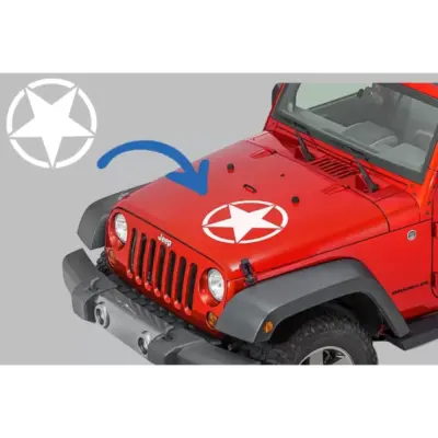 Sticker Star Universale Bianco per Jeep Wrangler Jk SUV e Altri Veicoli