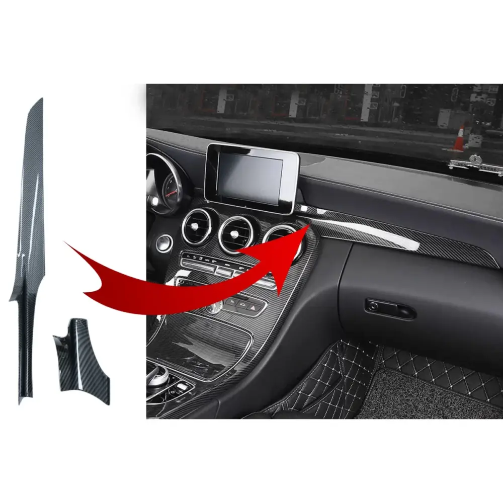 Strisce Rifinitura Cruscotto Centrale Carbonio per Mercedes Classe C W205