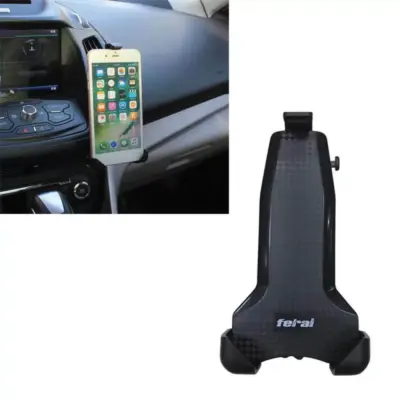 Supporto Cellulare Nero con Logo Bianco per Bocchette Aria Auto Universale