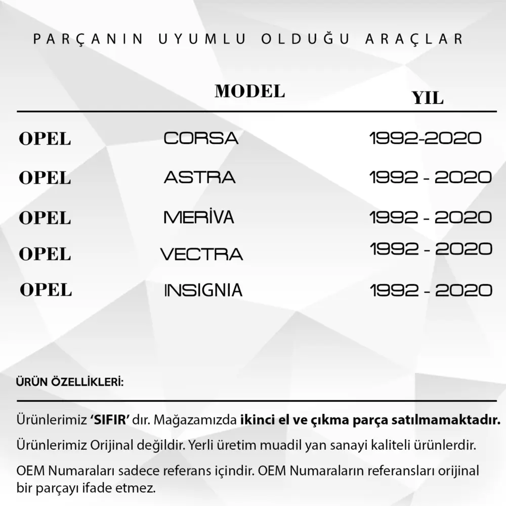 Supporto Parasole per Opel Corsa Astra Meriva Vectra Insignia