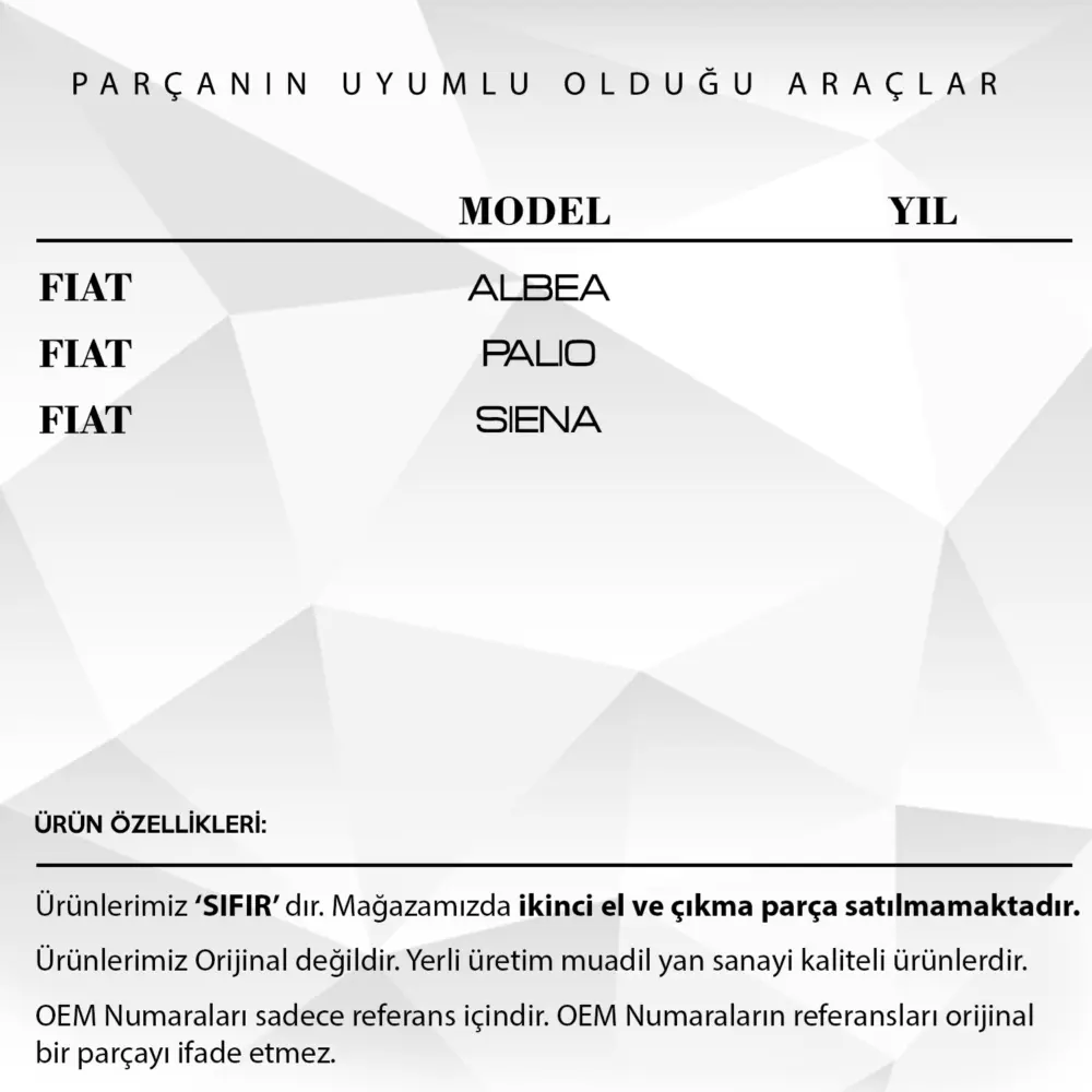 Supporto Parasole Scuro per Fiat Palio, Siena, Albea