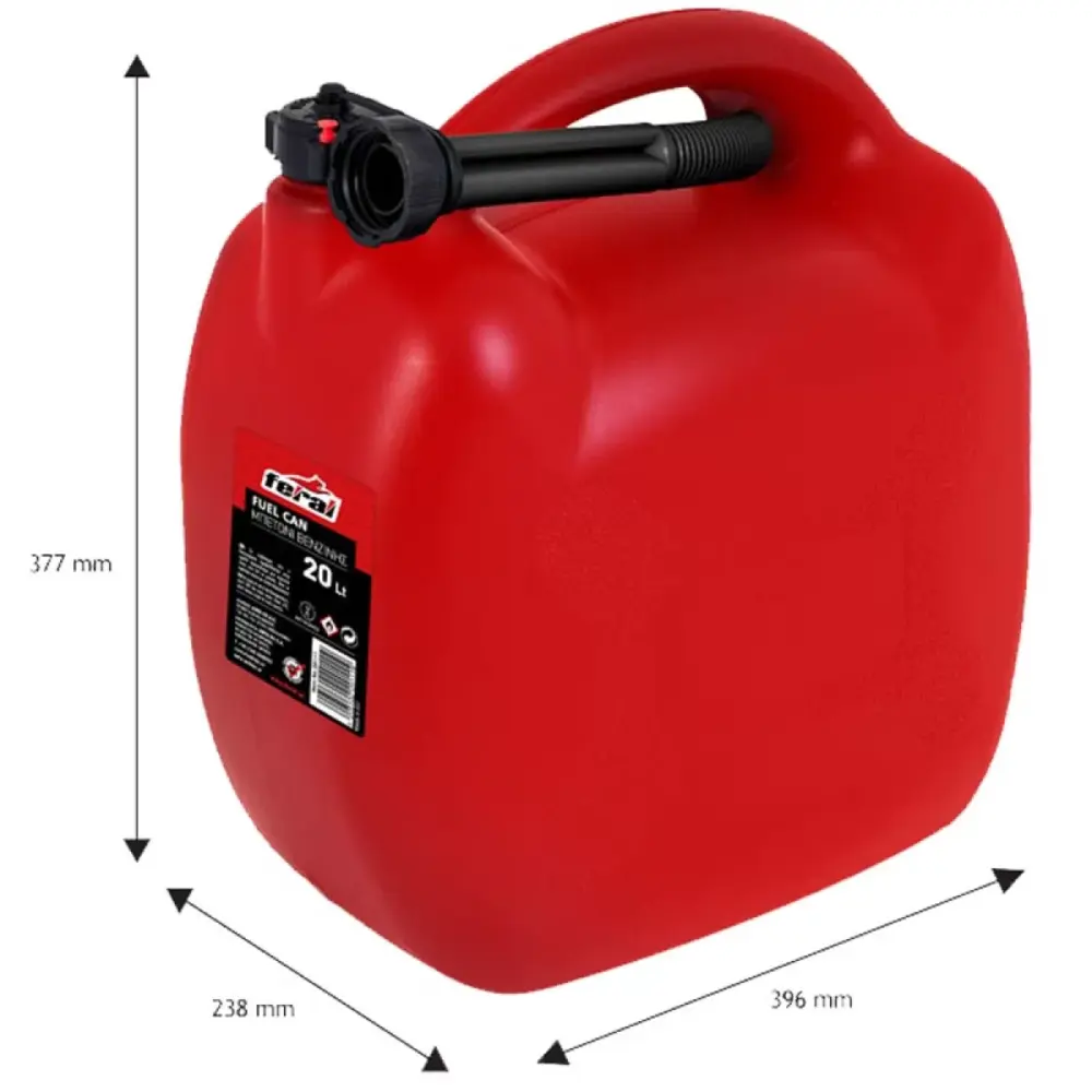Tanica Carburante Plastica Rossa 20 Lt Universale