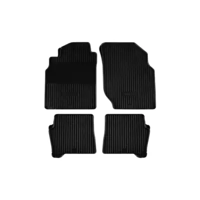 Tappeti Gomma Set 4 Pezzi Neri per Nissan Almera 2000-2007