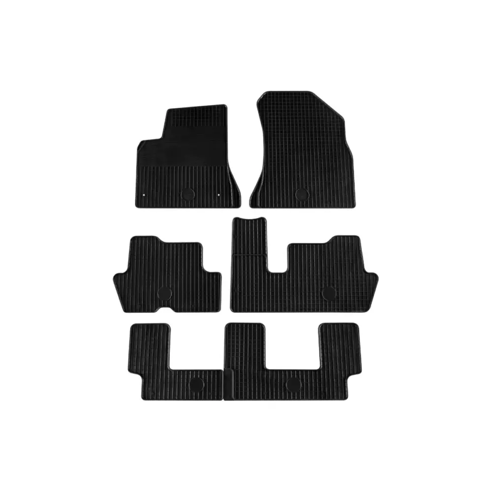 Tappeti Gomma Set 6 Pezzi Neri per Citroën C4 Picasso 2007-2013