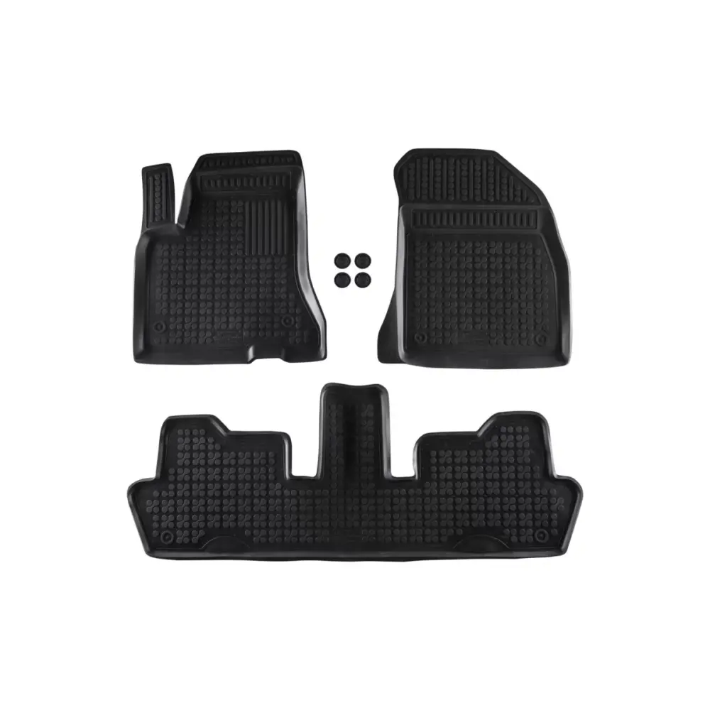 Tappeti Gomma Specifici 3 Pezzi Neri per Citroën C4 Picasso 2006-2013