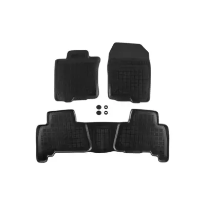 Tappeti Gomma Specifici Set 3 Pezzi Neri per Toyota Land Cruiser J150 2009-2024
