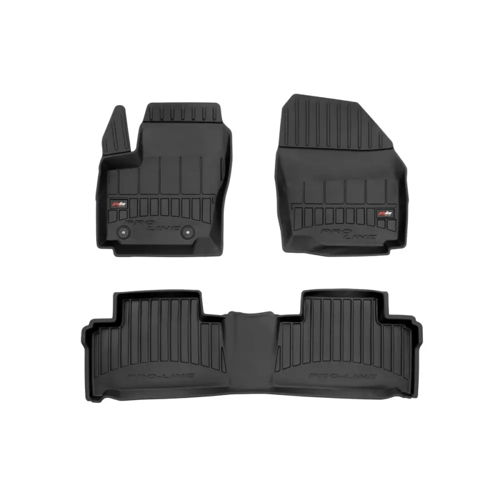 Tappeti in Gomma Specifici 3 Pezzi Neri per Ford S-max 2006-2014