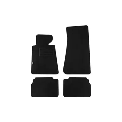 Tappetini Doppio Strato in Tessuto Rex Nero Set 4 Pezzi per BMW Serie 5 E34