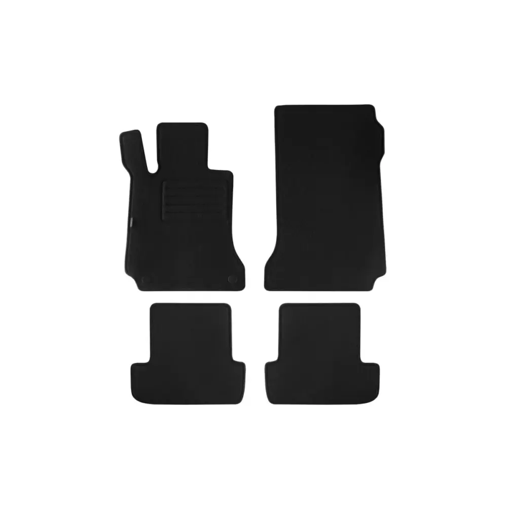 Tappetini Doppio Strato in Tessuto Rex Nero Set 4 Pezzi per Mercedes Classe C