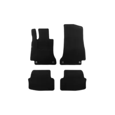 Tappetini Doppio Strato in Tessuto Rex Nero Set 4 Pezzi per Mercedes Classe C