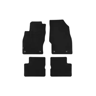 Tappetini Doppio Strato in Tessuto Rex Nero Set 4 Pezzi per Opel Corsa D
