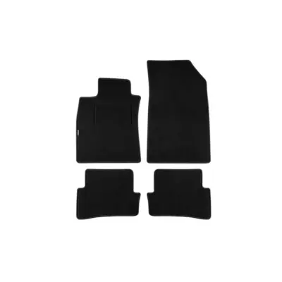 Tappetini Doppio Strato in Tessuto Rex Nero Set 4 Pezzi per Renault Clio