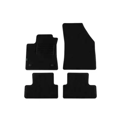 Tappetini Doppio Strato in Tessuto Rex Nero Set 4 Pezzi per Renault Megane