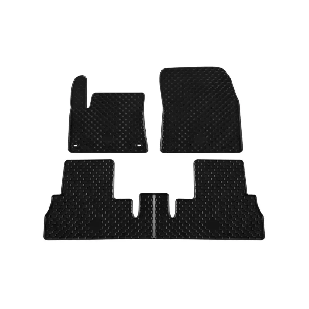 Tappetini Gomma 4 Pezzi con Clip Ovali Neri per Opel Combo Life dal 2018