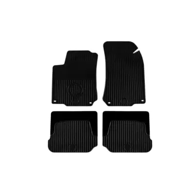 Tappetini Gomma 4 Pezzi con Clip Ovali per Volkswagen Golf Iv 1997-2002 Nero
