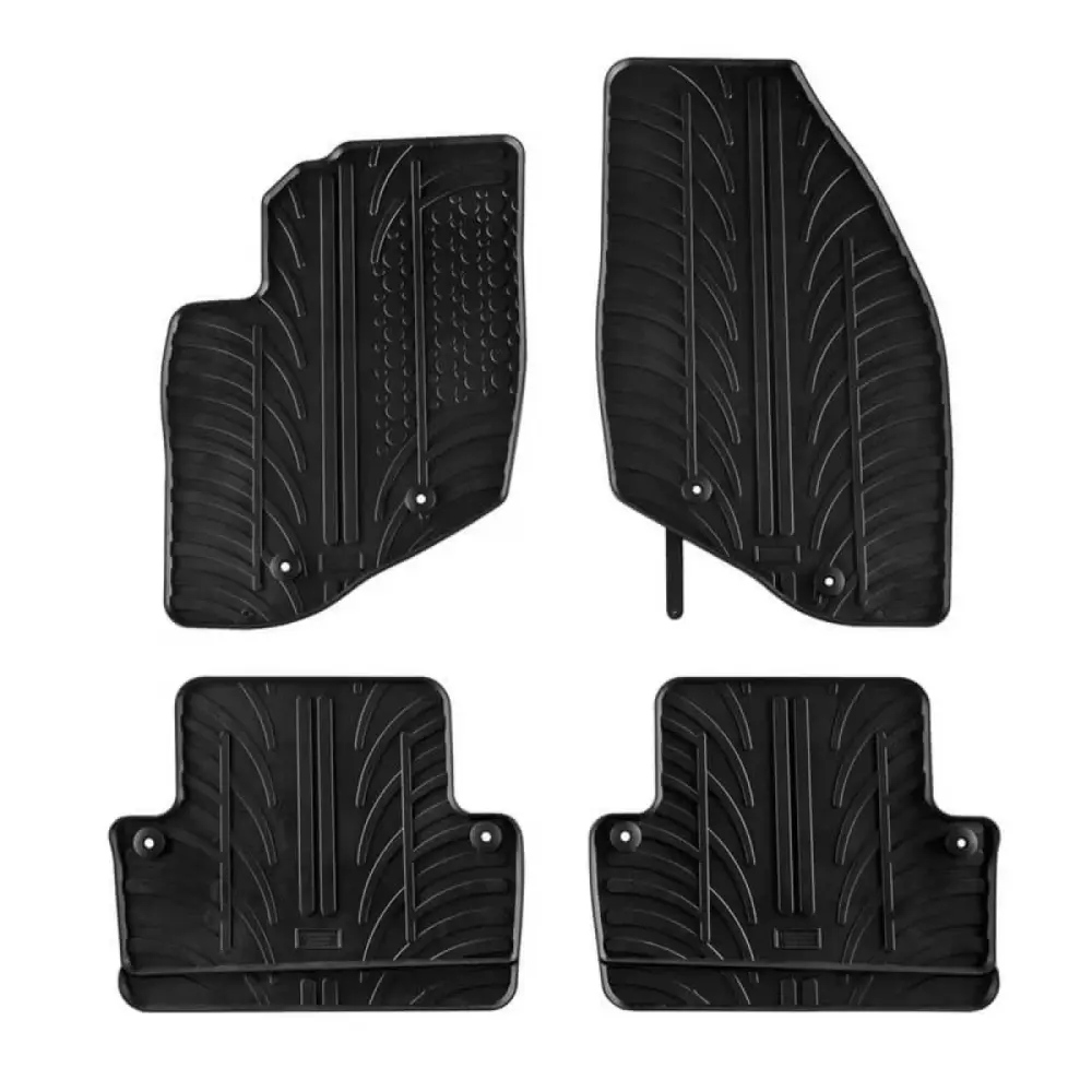 Tappetini Gomma 4 Pezzi Nero per Volvo V70 VX70 2000-2007