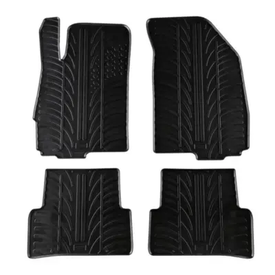 Tappetini Gomma Anteriori e Posteriori 4 Pezzi per Chevrolet Aveo 2011- Nero