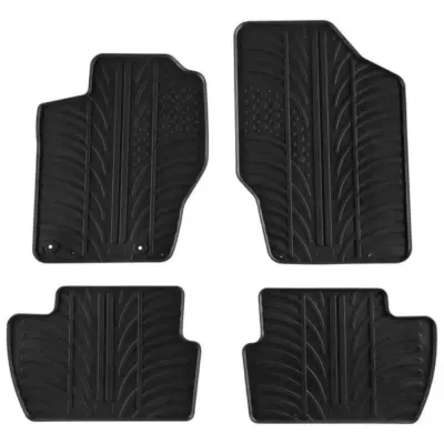 Tappetini Gomma Anteriori e Posteriori 4 Pezzi per Citroën C4 2005-2010 Nero