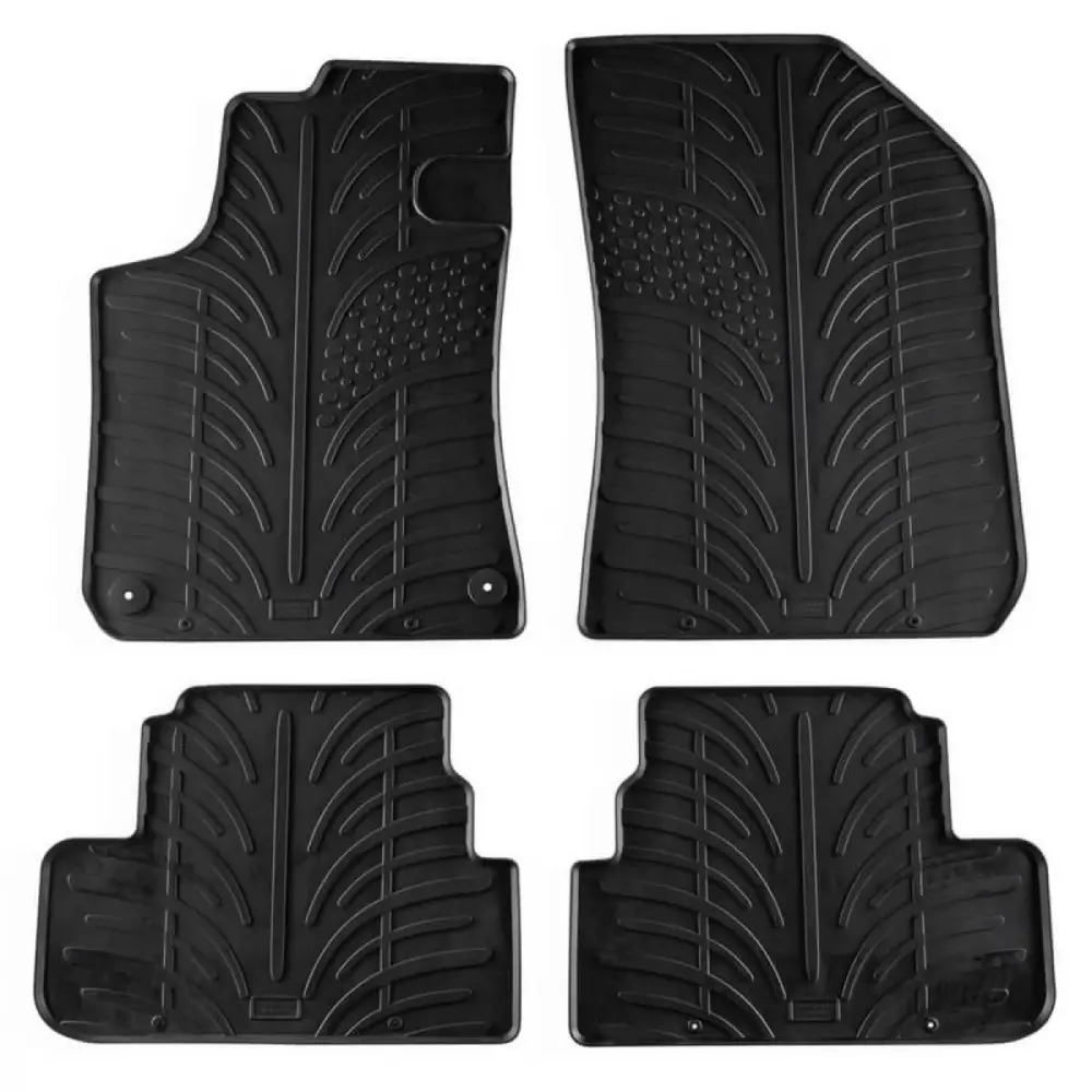Tappetini Gomma Anteriori e Posteriori 4 Pezzi per Peugeot 308 2013- Nero