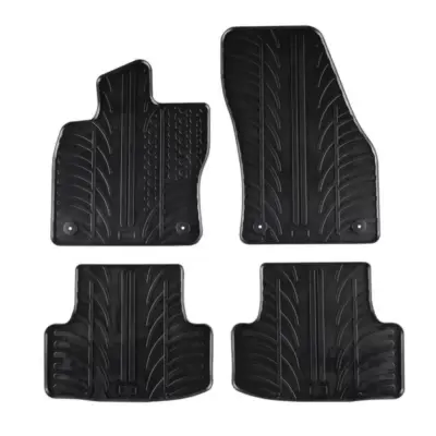 Tappetini Gomma Anteriori e Posteriori 4 Pezzi per Skoda Karoq SUV 2017- Nero