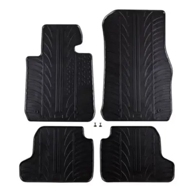 Tappetini Gomma Anteriori e Posteriori Neri 4 Pezzi per BMW Serie 2 Coupe 2014