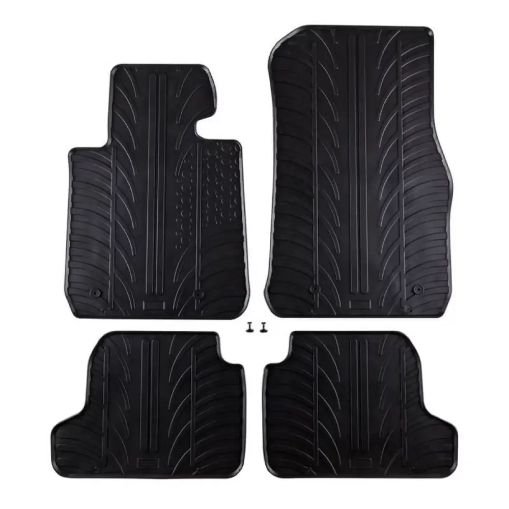 Tappetini Gomma Anteriori e Posteriori Neri 4 Pezzi per BMW Serie 2 Coupe 2014