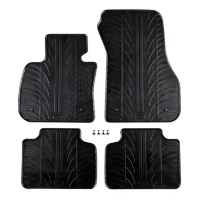 Tappetini Gomma Anteriori e Posteriori Neri 4 Pezzi per BMW Serie 2 F45 2014