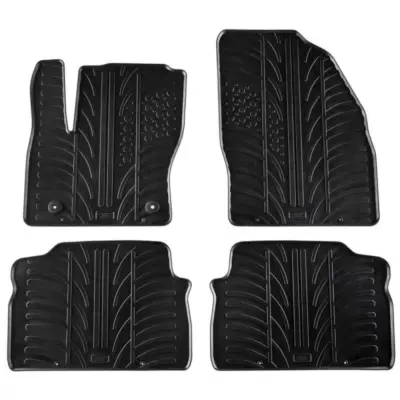 Tappetini Gomma Anteriori e Posteriori Neri 4 Pezzi per Ford Kuga 2011-2013