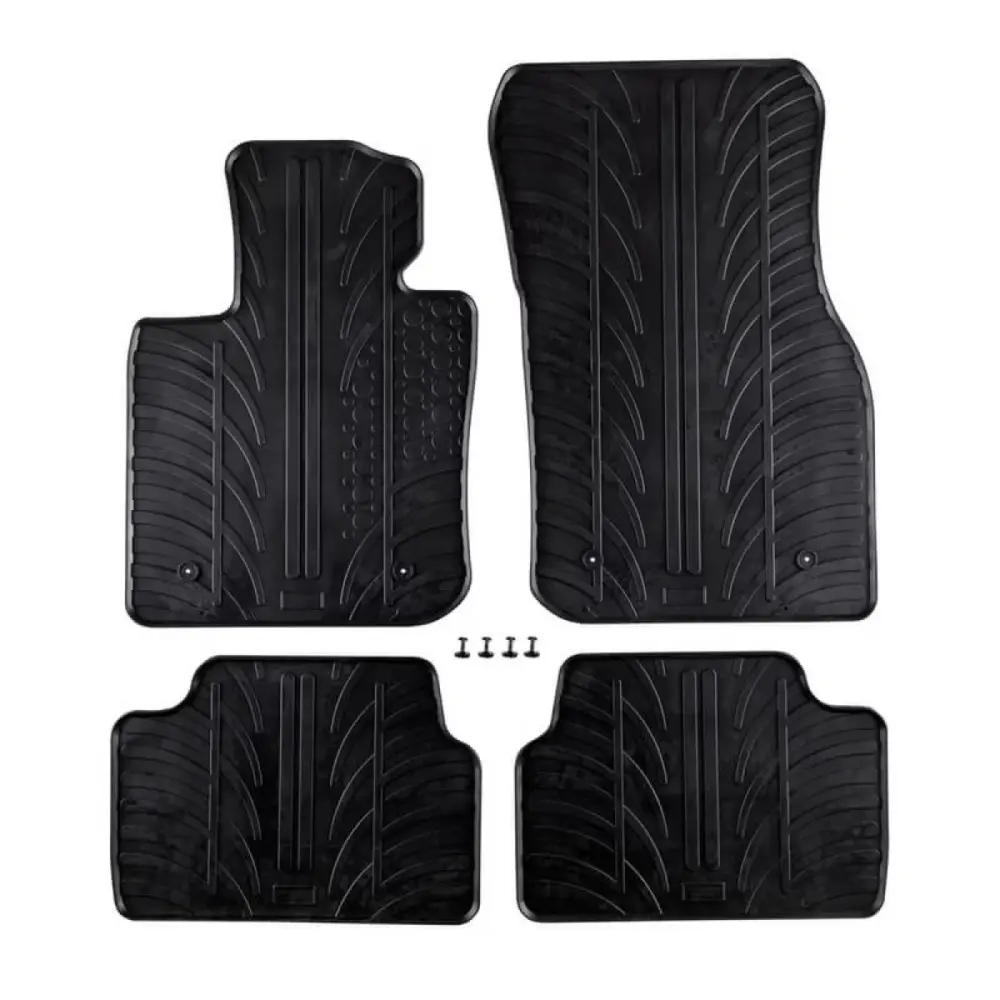 Tappetini Gomma Anteriori e Posteriori Neri 4 Pezzi per Mini One F55 2014