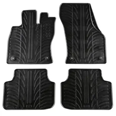 Tappetini Gomma Anteriori e Posteriori Neri 4 Pezzi per Skoda Octavia Iii 2013