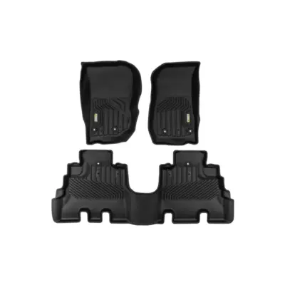Tappetini Gomma e Moquette 3 Pezzi Neri per Jeep Wrangler 4 Porte 2006-2018