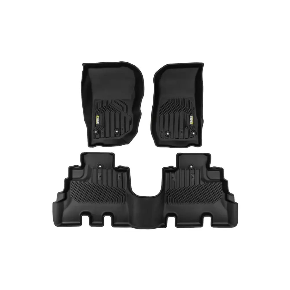 Tappetini Gomma e Moquette 3 Pezzi Neri per Jeep Wrangler 4 Porte 2006-2018