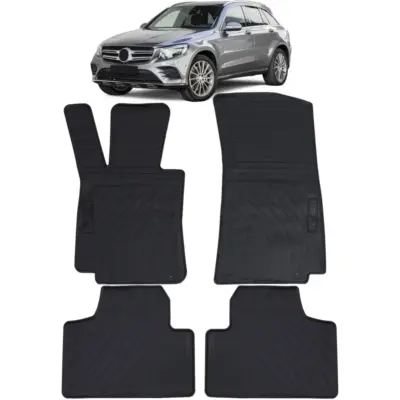 Tappetini Gomma Neri Premium Set per Mercedes GLC X253 C253 2015-2022