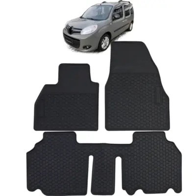 Tappetini Gomma Neri Premium Set per Renault Kangoo II (2008-2022)