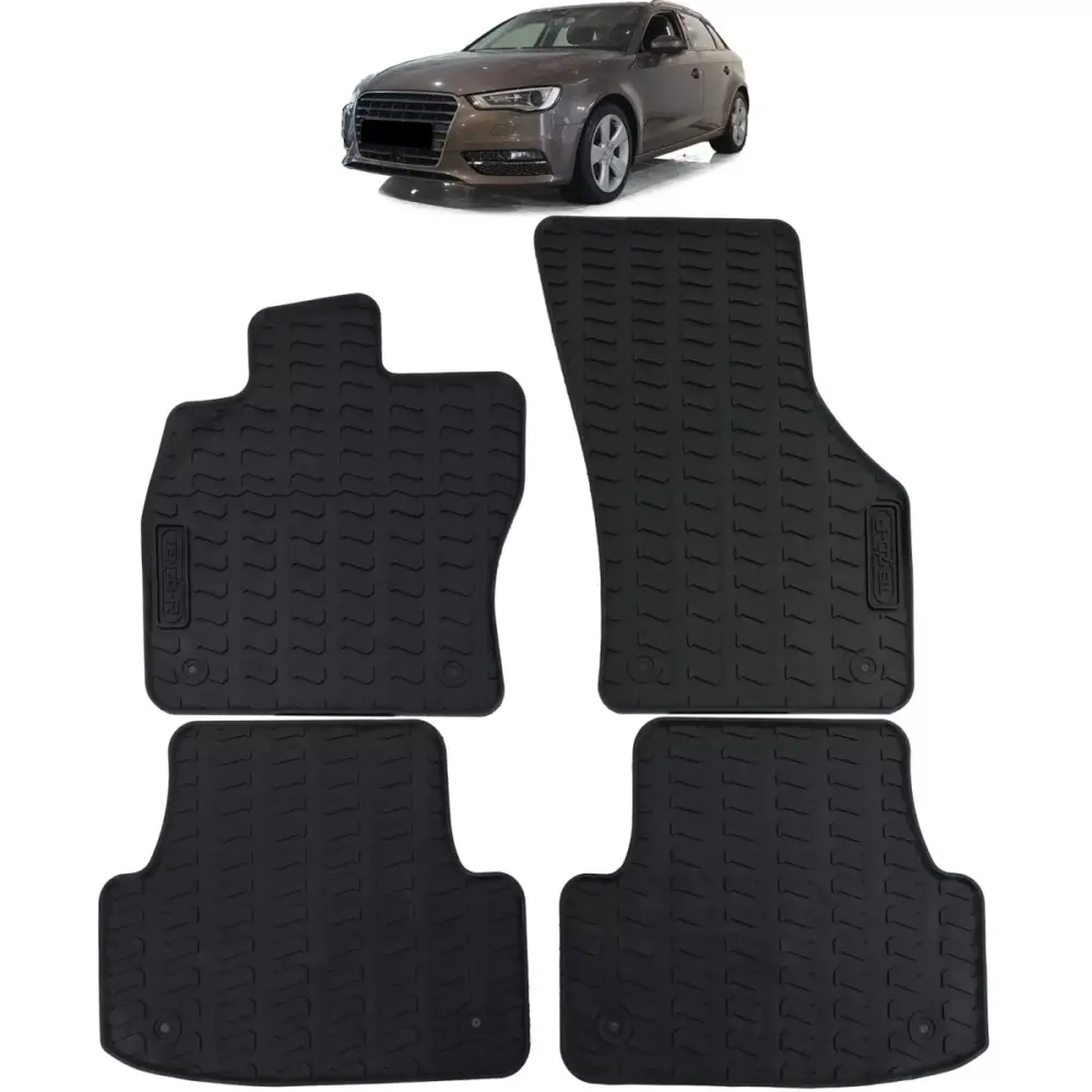 Tappetini Gomma Neri Set Completo per Audi A3 8V 2012-2019
