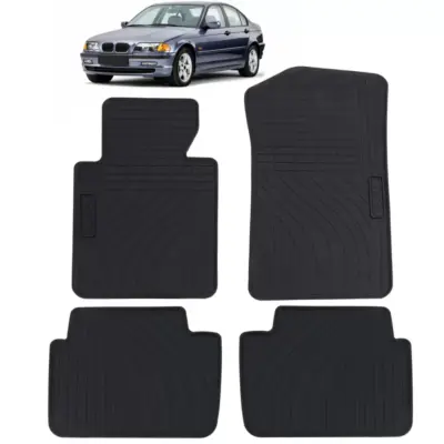 Tappetini Gomma Neri Set Completo per BMW E46 Berlina Touring 98-05