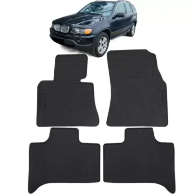 Tappetini Gomma Neri Set Completo per BMW X5 E53 2000-2006