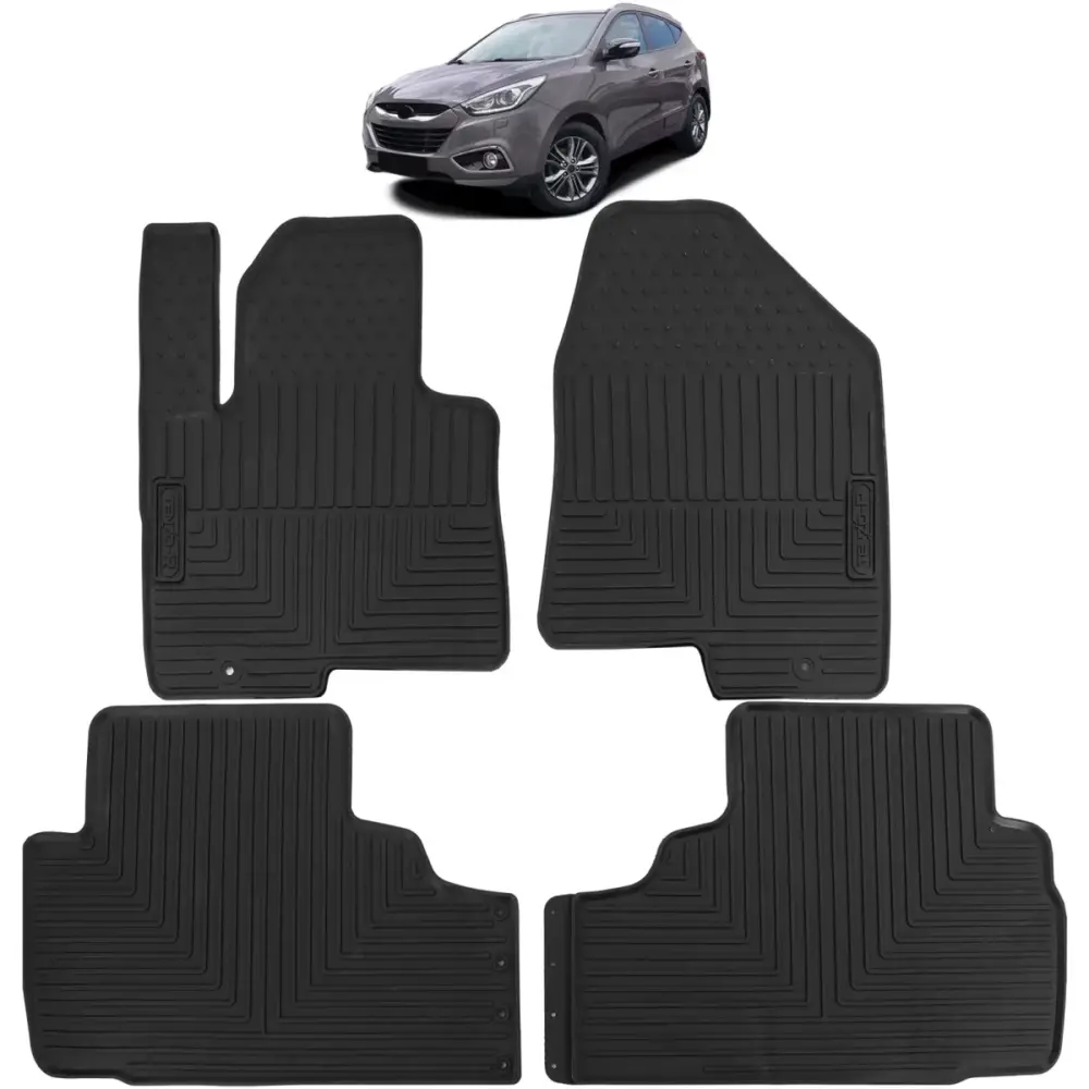 Tappetini Gomma Neri Set Completo per Hyundai IX35 2009-2015
