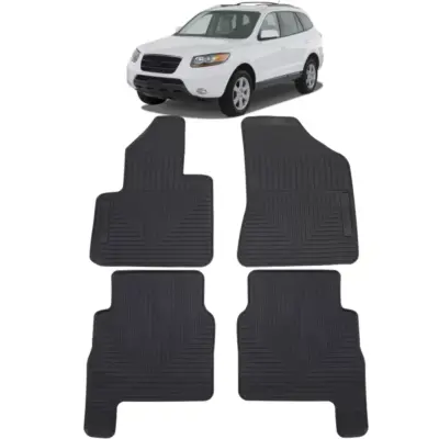 Tappetini Gomma Neri Set Completo per Hyundai Santa Fe cm 06-12