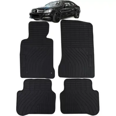 Tappetini Gomma Neri Set Completo per Mercedes Classe C W204 S204 11-14